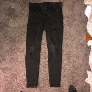 American eagle black ripped jeans